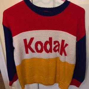 Red white blue and yellow kodak sweater